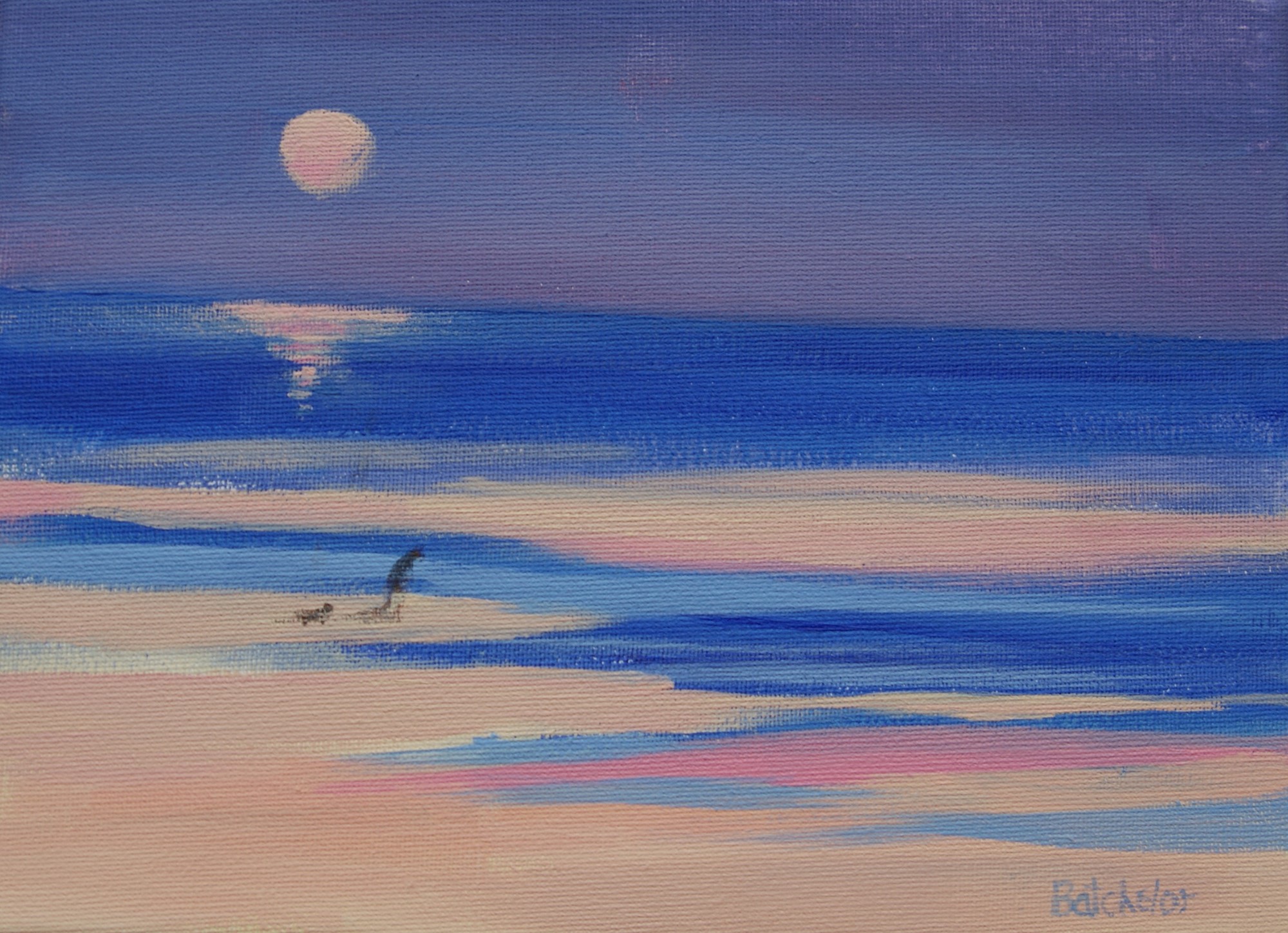 'Moonlit Beach Walk' by artist Mary Batchelor